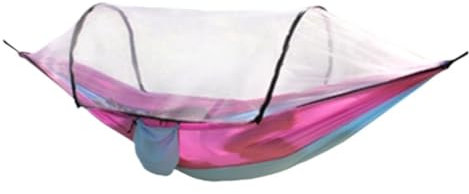 Reisehängematte Outdoor-Camping-Anti-Rollover-Nylon-Hängematte Mit Moskitonetz, Automatische, Schnell Öffnende Moskitonetz-Hängematte Ultraleichte Hängematte(Pink)