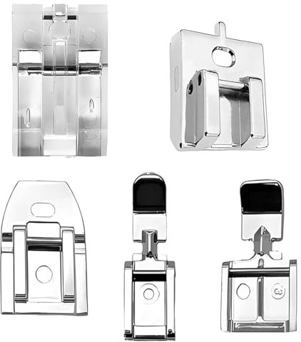 Fokroin 5 Piezas Prensatelas Cremallera Invisible para Máquinas de Coser, Pie de Costura, Pie Prensatelas para Máquina de Coser, Compatible con la Máquina de Coser Doméstica Brother Singer Janome
