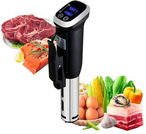 OFNHJK Cooker Immersion Circulator, 1200W Sous Vide Machine, Temperature Time Control, PTC Heater and Brushless DC Motor, Low Temperature Cooking Of Steaks, Pork Chops, Lamb Chops