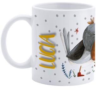 Paolo Chiari Taza de cerámica personalizada con nombre femenino, fabricada en Italia, multicolor (blanco, 300 ml, Lucia)