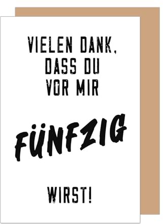 Edition Seidel Premium Glückwunschkarte zum 50. Geburtstag mit Umschlag. Geburtstagskarte Karte mit Spruch für Mann Frau Freund Freundin lustig Humor (G3810 SW025)