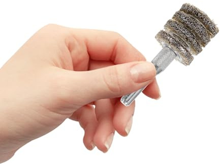 INOOMP Brosse Métallique pour Dénuder et Nettoyer la Rouille, Brosse Adaptable sur Perceuse, Acier 4 Couches, Manche 6mm, Diamètre 25mm