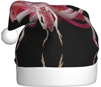 WZYCWB Orchidee Betende Mantis Gemusterte Weihnachtsmannmütze, geeignet für Weihnachtsfeiern, Silvesterpartys und Bühnenauftritte.