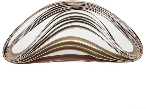 Juego de 10 correas de lijado de 40 mm x 680 mm con óxido de aluminio de grano 60/120/150/240 para máquina de moler, pulido de madera y acabado de metal
