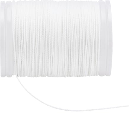 PH PandaHall 75m Filo di Poliestere Cerato 0.6mm Cordino Cerato Bianco | Cordoncino Cerato, Filo Intrecciato per Creazione di Gioielli Bracciali Collane Cucito Lavori Artigianali Fai Da Te