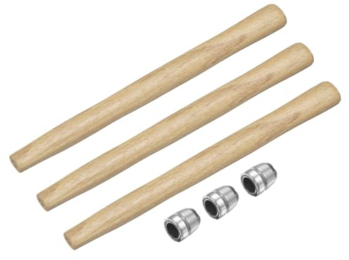 sourcing map 3pcs Wood Sledge Hammer Handle 10 Hammer Wooden Replacement Handles with Round Wedges for 0.2lb Round Octagonal Head Decking Framing Carpentry Construction DIY Sledge Axe Tools