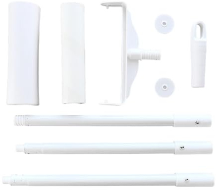 Extra große klebrige Fusselrolle für Böden, Teppiche, Möbel mit langem 41 cm Griff, nachfüllbares Design, 3 Ersatzrollen inklusive Schutzhülle, Weiß