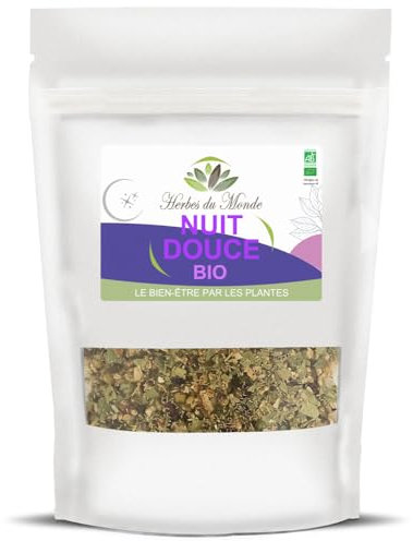 Herbes du Monde - Tisane Nuit Douce BIO - Infusion Organic Anti-Stress Apaisante - Mélange de Plante Naturelle - 1 sachet de 50g Certifiée AB
