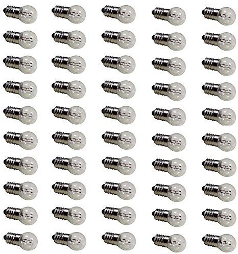 MeetUs 50Pcs E10 DC Warmweiß Mini Glühbirnen 3.8v 0. 3A Physikalische Elektrische Experiment Schraube Basis Glühbirnen (3.8V)