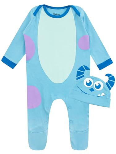 Disney Monsters Inc Baby Nyfödda Sparkdräkt Med Hatt | Sulley Dräkt Babykläder | Monsters Inc Baby Body Blå 74