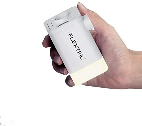 FLEXTAILGEAR Elektrisk luftpump MP2Plus mini luftpump med uppladdningsbart batteri och campinglykta för madrasser, luftmadrass, poolflottör, uppblåsbar leksak