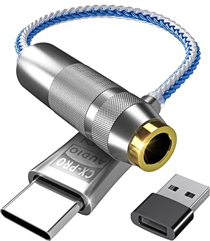 [Musique haute résolution sans perte] CX Pro USB C vers adaptateur audio 3,5 mm HiFi 32 bits 384 kHz CX31993 Dongle ampli casque USB C DAC compatible avec iPhone 15 Pro Max Plus, Galaxy S23 Ultra
