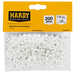 HARDY WORKING TOOLS Tile Spacers - Tile Spacers - Tile Spacers - Plastic Cross for Grouts - 1.5mm - Pack of 200