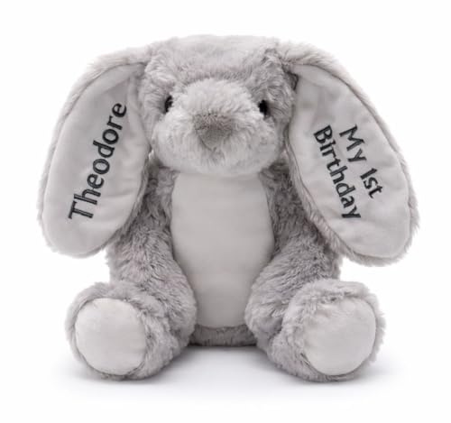 Lobeko Personalised Teddy Bear with Name, Baby Gift, 1st Birthday Bunny