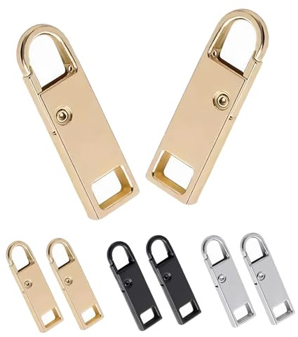 Deoward Zipper Pull Replacement Metal Zipper Handle Mend Fixer Tab Repair for Luggage, Backpacks, Suitcases, Jackets, Purses, Handbags (6 PCS)