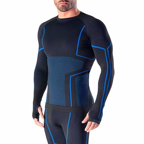 Risalti Camiseta Termica Hombre Merino Wool Tech+ - Ropa Termica Hombre Lana Merino Hombre, Camiseta Lana Merino Manga Larga, Camiseta Manga Larga Hombre Invierno Sin Costuras - Made in Italy