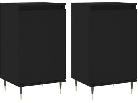 FENLAX Kommode Breite Seidbord Wohnzimmer Komodenschrank Für Schlafzimmer Flur Wohnzimmer Aparador Mehrzweckschrank 40x35x70 cm 2 STK. Schwarz