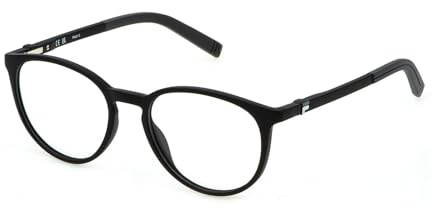 FILA Brille mit Sehstärke für Unisex optional mit Sonnenbrillentönung oder Blaulichtfilter, Panto, gefertigt aus Edelstahl, Modell: VFI706L (inklusive Brillenetui)