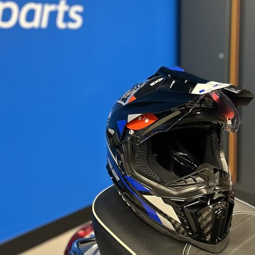LS2, Motorrad-Crosshelm Explorer Carbon Adventure Blue, L