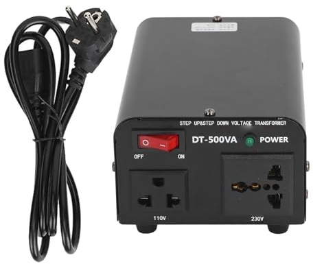 Transformador de Voltaje Convertidor de Potencia 500W 110V a 220V Boost y 220V a 110V Transformador Adaptador de Fuente de Alimentación (Enchufe de la UE)