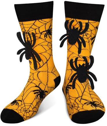 AGRIMONY Roliga halloweenstrumpor för män kvinnor tonåringar pojkar nyhet galen Irre Dress Crew coola strumpor Halloween-presenter kostymer, L-Halloween-Spi01, M-L