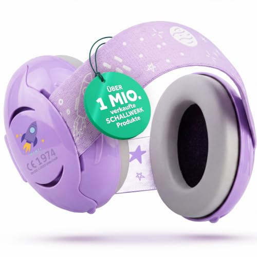 Schallwerk ® Mini+ - Orejeras para bebé - Auriculares con cancelación de ruido para bebés, protección auditiva para niños pequeños, auriculares para bebés para ruido