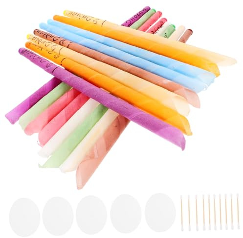 TOBBOMEY 8sets Candele Per Pulizia Delle Orecchie Con Dischi Protettivi Kit Rimozione Cerume Per Adulti Pratico e Affidabile Design Forma Conica Per Maggiore Aspirazione Per Uso Domestico e