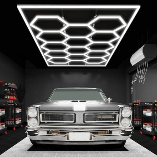 YuWangg hexágonos lampara led,luz Nido de Abeja led para Techo,Luces de Garaje hexagonales,tensión de 220v,potencia672W,adecuados para garajes, iluminación de Lavado de Autos y centros comerciales