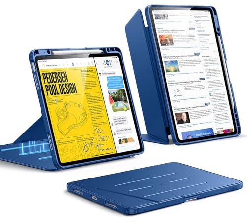 ESR für iPad Air 13 Zoll Hülle M4/M3/M2 (2026/2025/2024), Flip-Serie, Blau | Vertikale Standfunktion, Mehrere Betrachtungswinkel, Ultrastabile Hülle mit Stifthalter