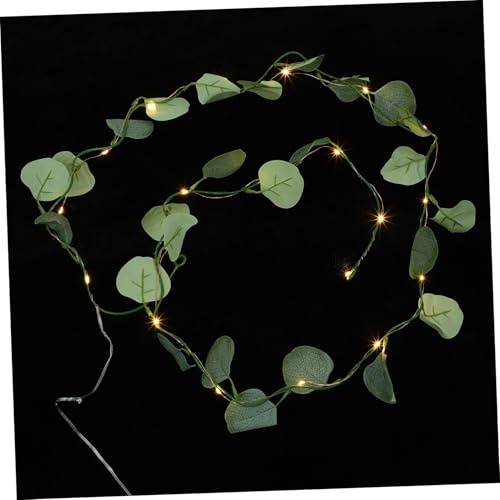 CATIEBYE 2m Lichterkette Mit Künstlichen Eukalyptusblättern Dekolampe Für Innenräume Für Hochzeits Und Weihnachtsdekoration Ohne Batterie Warmweißes Licht