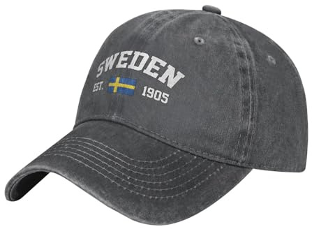 Sveriges flagga bomull unisex snapback-keps casual truckerkeps klassisk spetsig keps för utomhusfiske löpning, Basebollkeps 2086, M
