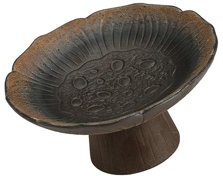 ABOOFAN 1pieza Plato Cerámico Vintage Creativo Para Frutas y Snacks Decoración De Mesa Forma De Loto Almacenamiento Elegante Para Aperitivos y Postres