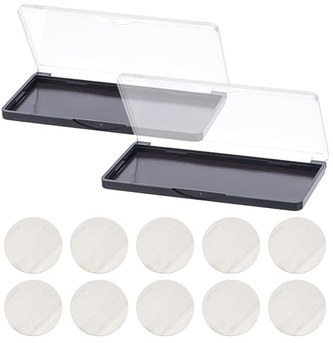 NICENEEDED 2 Paleta de Sombras de Ojos Vacía Magnética Rectangular, Caja de Almacenamiento de Cosméticos para Sombras de Ojos con Placa Dispensadora de Maquillaje Y Rubor En Polvo