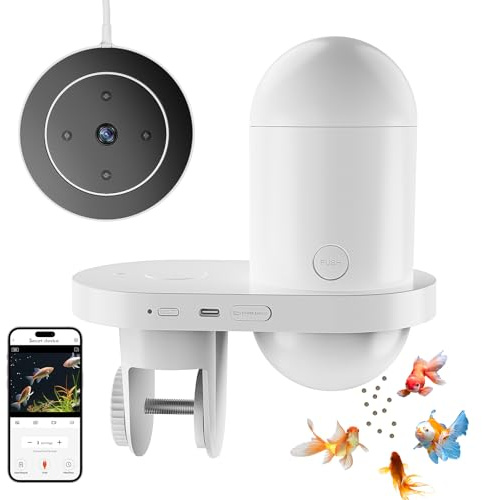 Alimentador Automático para Acuario con Cámara 2.5K y WiFi, Control por App, Dosificación Precisa, Resistente a la Humedad, Monitoreo en Vivo, Comedero Automatico Peces para Peces y Vacaciones