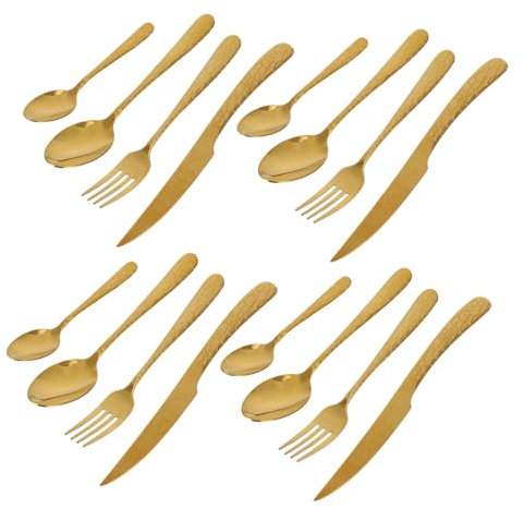 UKCOCO 4ensembles Couverts à Steak Acier Inoxydable Cuillères Fourchettes Couteaux Ustensiles De Cuisine Pour Restaurants Et Décorations De De Style Occidental