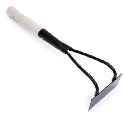 Garden Swan Neck Hoe, Metal Head with Pine Wood Handle, Small Hand Tool for Weeding and Planting