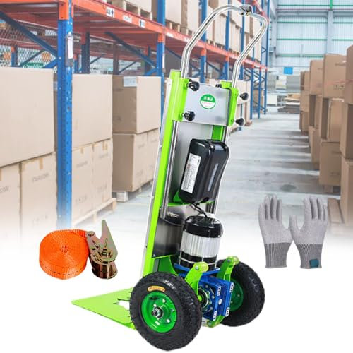pealiritansemen Carrello Saliscale Elettrico, Carrello Saliscale Manuale da 1500 W con Controllo della velocità per Lo Spostamento, Braccio di Supporto A S, Portata Massima di 400 kg