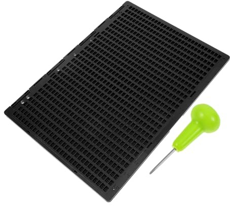 SHERCHPRY Tavoletta Braille Kit Scrittura Braille in Plastica Accessorio Educativo Festa Scuola Decor con 27 Righe e 30 Caselle per Riga con Stilo per Non Vedenti per Apprendimento