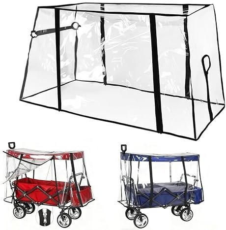 Huucozn Funda Impermeable Universal para Carrito de Transporte y Playa, Plegable Cubierta Transparente