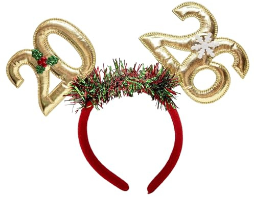 Beimus 2026 Silvester-Haarreif, funkelnder Party-Kopfschmuck mit Girlanden für Festivals, Veranstaltungen, Feiern, Versammlungen, Kopfbedeckung, Urlaub, Haarreifen