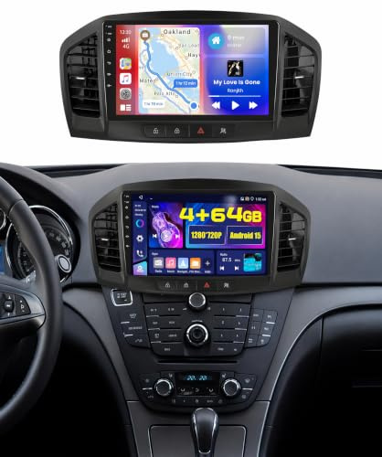 4+64G 9 Radio para Opel Insignia 2008-2013 Buick Regal 2009-2013 | IPS Pantalla Táctil GPS Navi Bluetooth 5.0 5G WiFi FM/RDS Cámara Trasera Control del Volante 4+64G