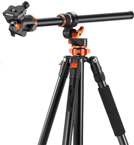 Treppiede Professionale In Lega Di Alluminio Da 90 - Viaggio Reversibile Con Colonna Centrale E Monopiede Testa A Sfera