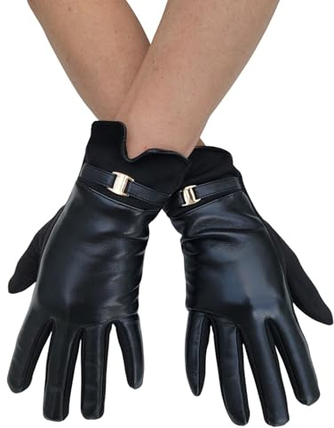 GFM® Dam mjuka fuskläderhandskar (handskar-DX), E-2409-Svart, One Size