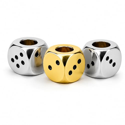 TopShop24You 3x Glutkiller Würfel Set – 1x Gold & 2x Silber – Hochwertiger Zigarettenlöscher aus Metall – Zigaretten Ausdrücker für saubere & geruchlose Aschenbecher