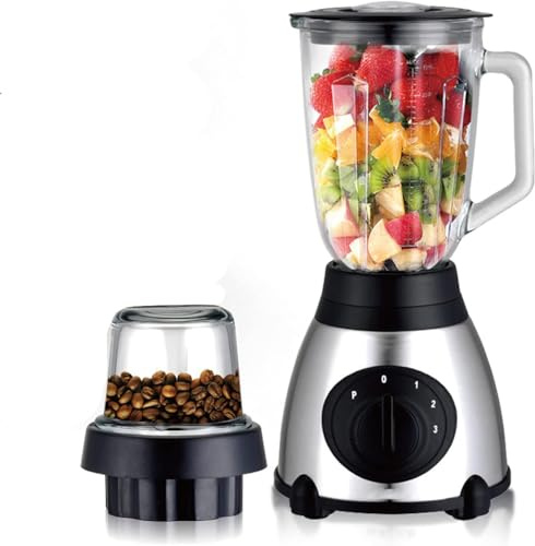 Batidora de Vaso 2 en 1 con Molinillo, 400W, Jarra 1.5L, 3 Velocidades, Licuadora Multiuso 1500ml, 3 modos, Don Feliz