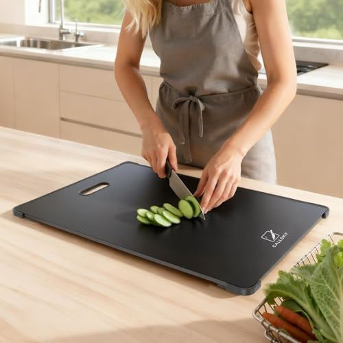 Callsky Black Glass Chopping Board 40x30cm - Obsidian Matte Worktop Saver in Gift Box - Anti-Fingerprint Glass Cutting Board, Premium Gift for Cooking Lovers
