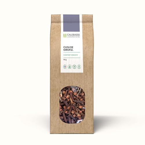 Clou de Girofle (Syzygium aromaticum) – Épice traditionnelle, Favorise l'appétit & la digestion, Soulage les sensibilités de l'estomac, 100% naturel (50g)