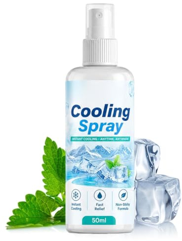 Spray de niebla refrescante, aerosol corporal de enfriamiento instantáneo para clima caliente | Niebla de enfriamiento instantáneo, spray portátil de 60 g, fórmula hidratante, ideal para clima cálido y verano