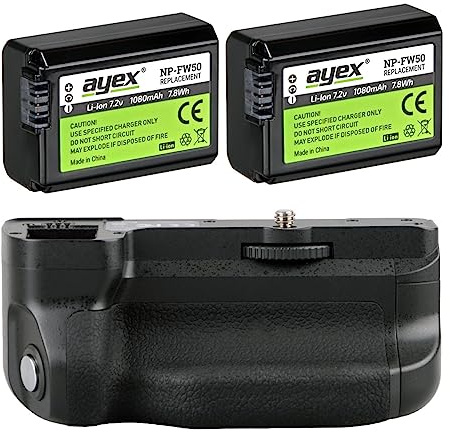 Meike Batteriegriff Set für Sony Alpha A6300 MK-A6300 + 2X NP-FW50 Akku