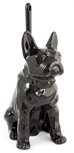 Gelco Design Chien Pot à Balai Ceramique Noir 15 x 20 x 29 cm